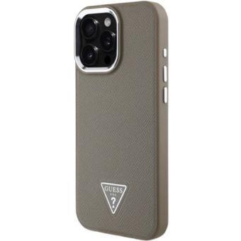 Guess PU Grained Triangle Logo Apple iPhone 16 Pro GUHMP16LPGTSPSW Brown