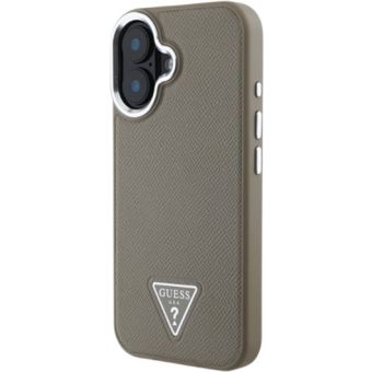 Guess PU Grained Triangle Logo Apple iPhone 16 GUHMP16SPGTSPSW Brown