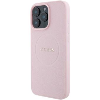 Guess PU Grained Classic Logo MagSafe Apple iPhone 16 Pro GUHMP16LPGHSMMP Pink