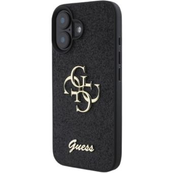 Guess PU Fixed Glitter 4G Metal Logo Apple iPhone 16 Plus GUHCP16MHG4SGK Black