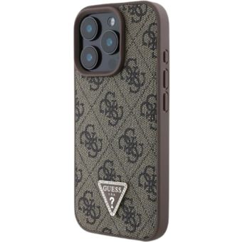 Guess PU 4G Strass Triangle Metal Logo Apple iPhone 16 Pro GUHCP16LP4TDPW Brown