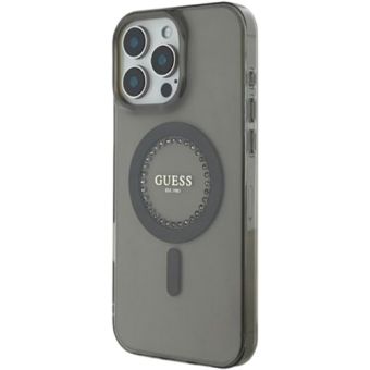 Guess IML Rhinestones Ring MagSafe Apple iPhone 16 Pro Max GUHMP16XPFTDTEK Black