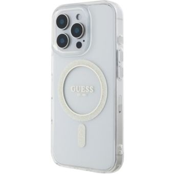Guess IML Glitter Ring MagSafe Apple iPhone 16 Pro Max GUHMP16XHFGERET Transparent