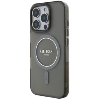 Guess IML Glitter Ring MagSafe Apple iPhone 16 Pro GUHMP16LHFGEREK Black