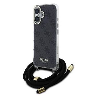 Guess IML 4G Printed Crossbody Apple iPhone 16 GUHCP16SHC4SEK Black