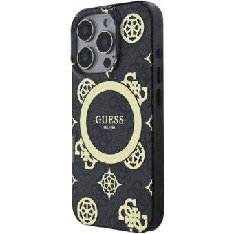 Guess IML 4G Peony MagSafe Apple iPhone 16 Pro GUHMP16LH4PYEEK Black