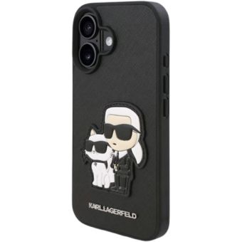 Karl Lagerfeld PU Saffiano Karl and Choupette Apple iPhone 16 Plus KLHCP16MSANKCPK Black