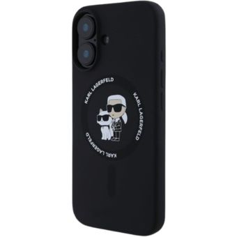 Karl Lagerfeld Liquid Silicone Karl and Choupette MagSafe Apple iPhone 16 Plus KLHMP16MSCMKCRHK Black
