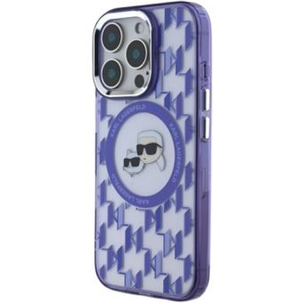 Karl Lagerfeld IML Monogram K&CH Heads MagSafe Apple iPhone 16 Pro KLHMP16LHMCKMHU Purple