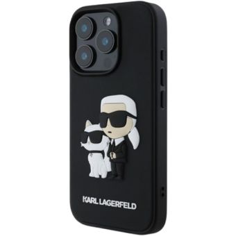Karl Lagerfeld 3D Rubber Karl and Choupette Apple iPhone 16 Pro Max KLHCP16X3DRKCNK Black