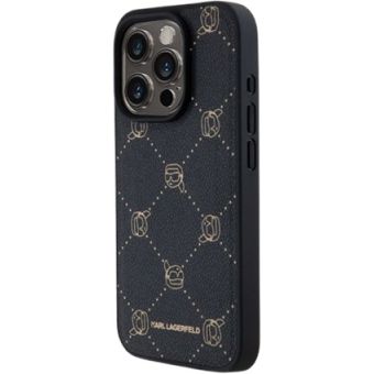 Karl Lagerfeld PU Karl Heads Pattern Magsafe Apple iPhone 15 Pro KLHMP15LPGKHPHK Black