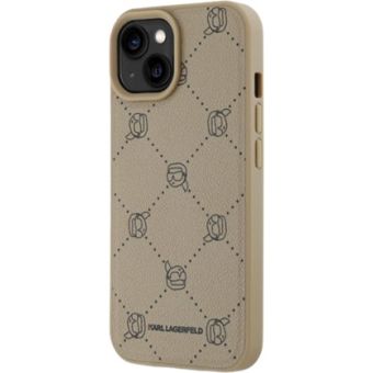 Karl Lagerfeld PU Karl Heads Pattern Magsafe Apple iPhone 14 KLHMP14SPGKHPHE Beige