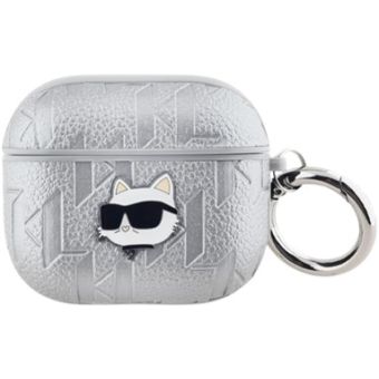 Karl Lagerfeld PU Embossed Choupette Head Apple AirPods Pro 2 KLA3PGCHPS Silver