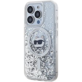Karl Lagerfeld Liquid Glitter Choupette Head MagSafe Apple iPhone 15 Pro Max KLHMP15XLGCHSGH Transparent