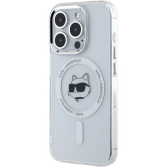 Karl Lagerfeld IML Choupette Head Metal Frame MagSafe Apple iPhone 15 Pro Max KLHMP15XHLSCHH Transparent