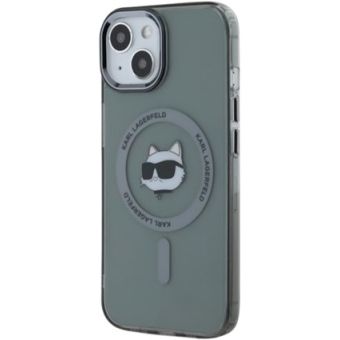 Karl Lagerfeld IML Choupette Head Metal Frame MagSafe Apple iPhone 15 KLHMP15SHLSCHK Black