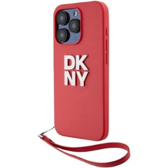 DKNY PU Leather Stack Logo Wrist Strap Apple iPhone 15 Pro Max DKHCP15XPBSWSP Pink