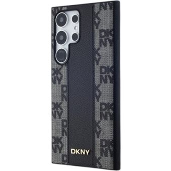 DKNY PU Leather Checkered Pattern Magsafe Samsung Galaxy S24 Ultra 5G S928 DKHMS24LPCPVSLK Black