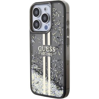 Guess PC/TPU Liquid Glitter Gold Stripe Apple iPhone 15 Pro Max GUHCP15XLFCSEGK Black