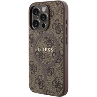 Guess PU Leather 4G Colored Ring MagSafe Apple iPhone 14 Pro GUHMP14LG4GFRW Brown