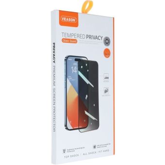 6D Pro Veason Privacy Glass  - for Iphone 12 / 12 Pro black