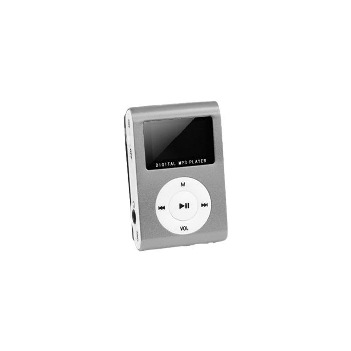 SETTY MP3 prehrávač s LCD + slúchadlá strieborný