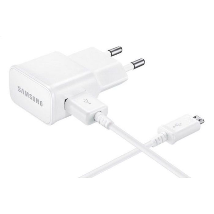Sieťová nabíjačka Samsung EP-TA20EWE+DCU4AWE, micro USB, biela (Blister)