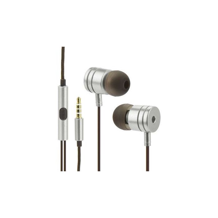 Handsfree slúchadlá Stereo box metal MI strieborno hnedé 