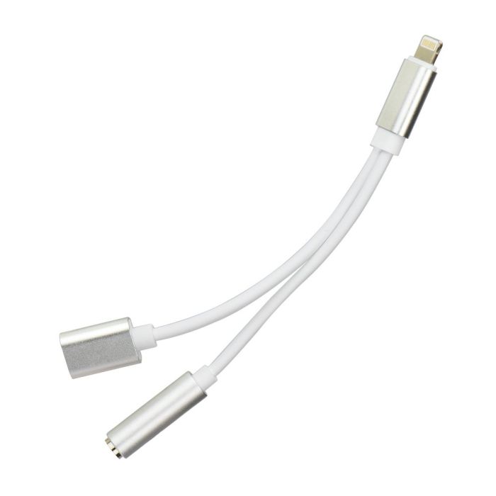 Adaptér HF pre audio a nabíjanie Apple iPhone strieborný