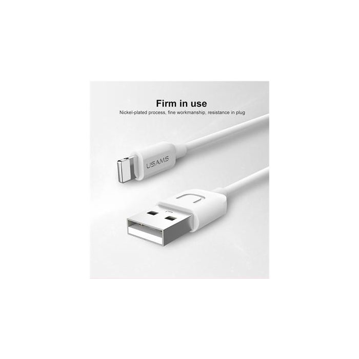 Kábel USAMS SJ097 Lightning 8pin 2A 1m biely