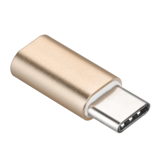 Adaptér z micro USB na typ-C zlatý 