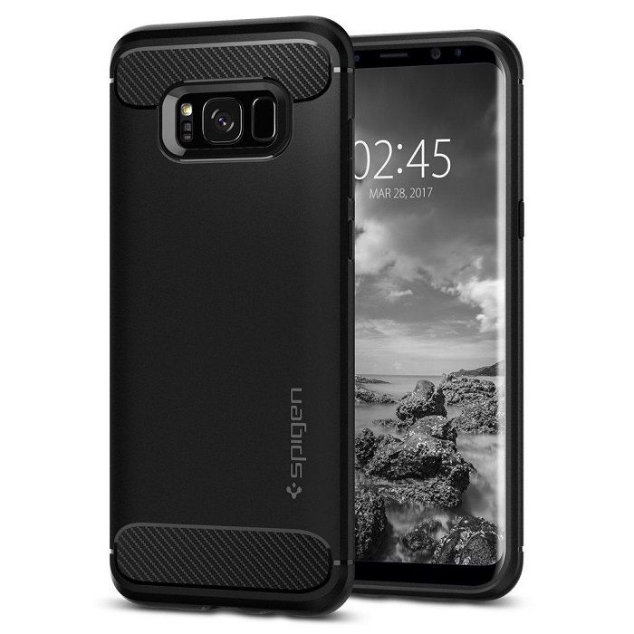 Silikónové puzdro Spigen Rugged Armor na Samsung Galaxy S8 G950 čierne