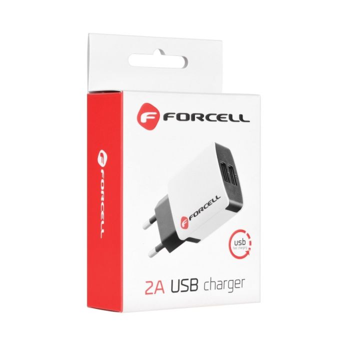 Univerzálna sieťová nabíjačka USB-C 2A Forcell čierno biela