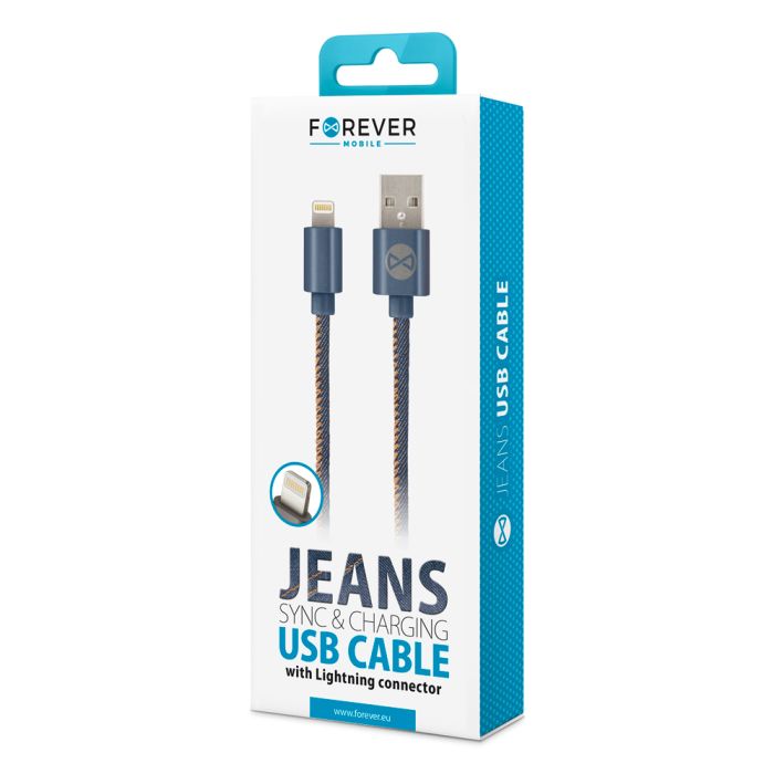 Apple lightning kábel Forever džínsový