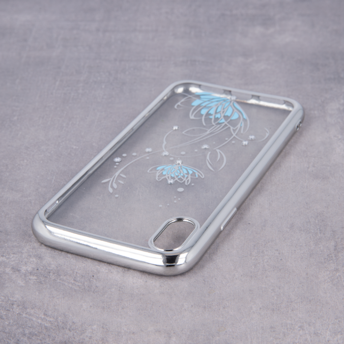 Silikónové puzdro Lotus pre Samsung Galaxy J4 Plus 2018 strieborné