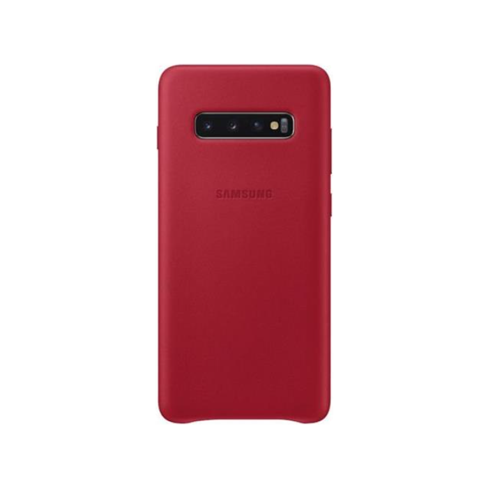 Kožené puzdro Samsung na Samsung Galaxy S10+ G975 EF-VG975LRE Leather Cover červené