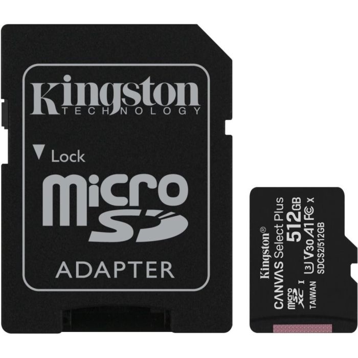Pamäťová karta Kingston Canvas Select Plus 512 GB microSDHC + adaptér
