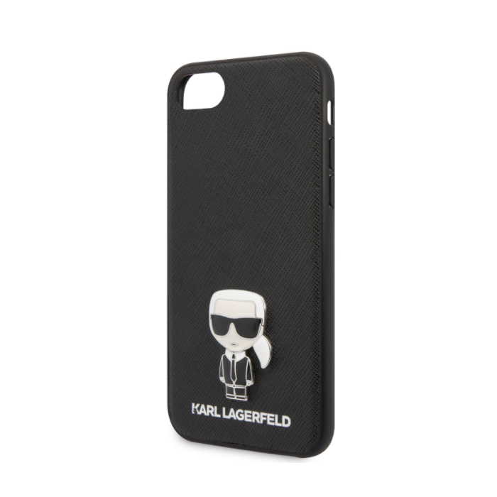 Puzdro Karl Lagerfeld KLHCI8IKFBMBK na Apple iPhone 7/8/SE 2020 Saffiano Iconic čierne