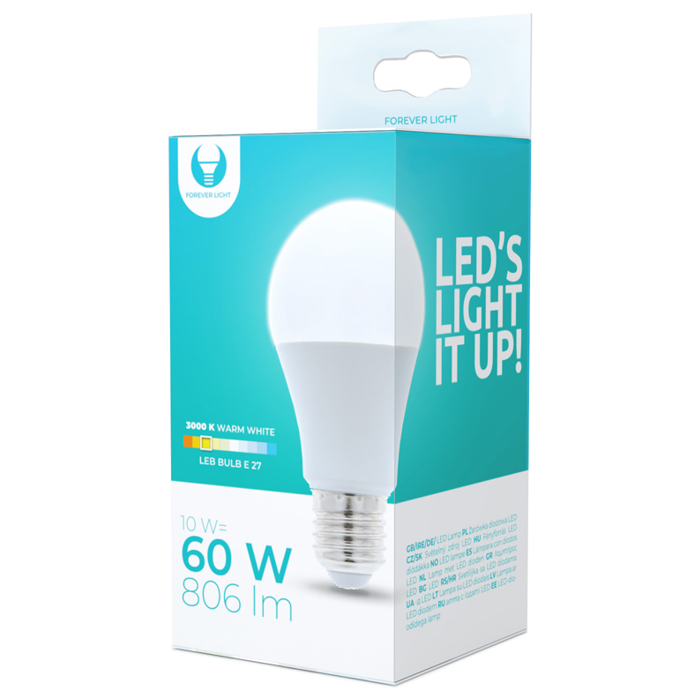 LED žiarovka Forever E27 A60 10W 230V 3000K 810lm