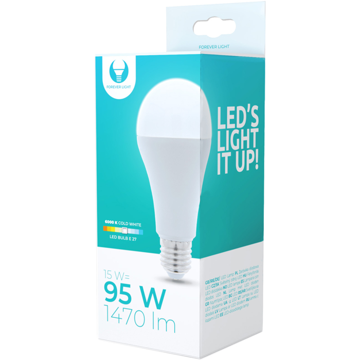 LED žiarovka Forever E27 A65 15W 230V 6000K 1300lm