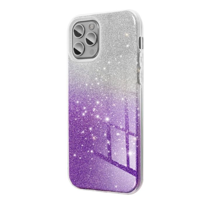 Silikónové puzdro na Apple iPhone 12/12 Pro Forcell SHINING strieborno fialové