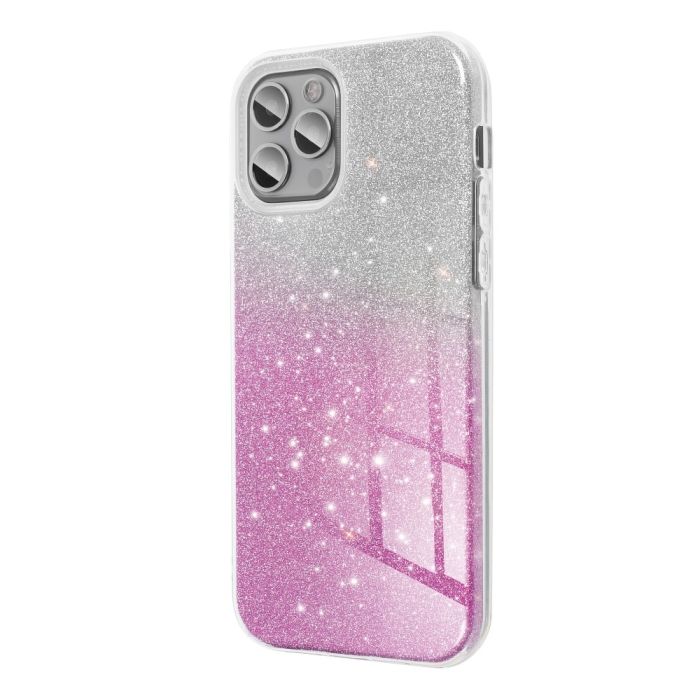 Silikónové puzdro na Apple iPhone 12 Pro Max Forcell SHINING strieborno ružové 