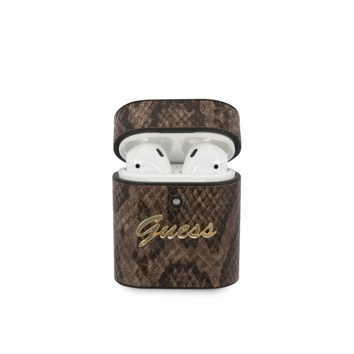 Puzdro Guess Airpods 1/2 case GUACA2PUSNSMLBR brown Python Collection