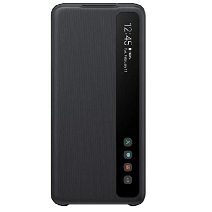 Diárové puzdro originál na Samsung Galaxy S20 Ultra/S20 Ultra 5G EF-ZG988CBE Clear S-View čierne