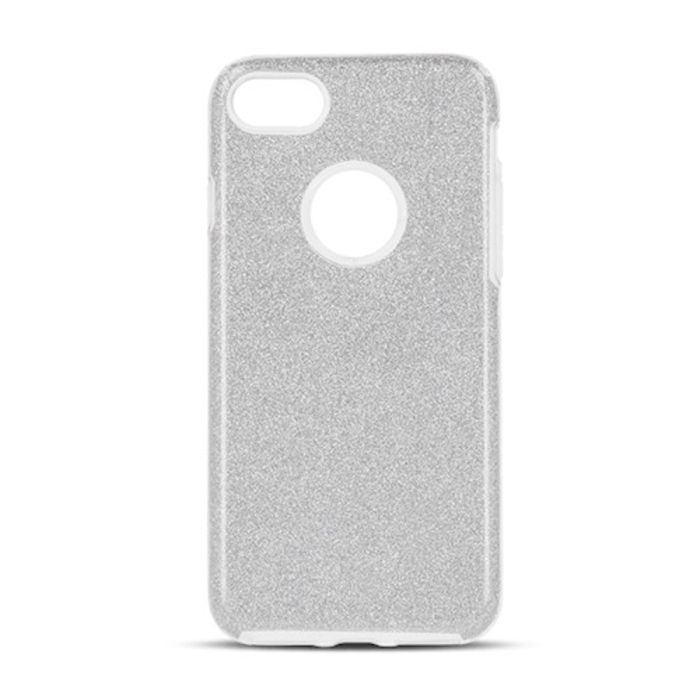 Silikónové puzdro na Apple iPhone 12 mini Glitter 3v1 strieborné