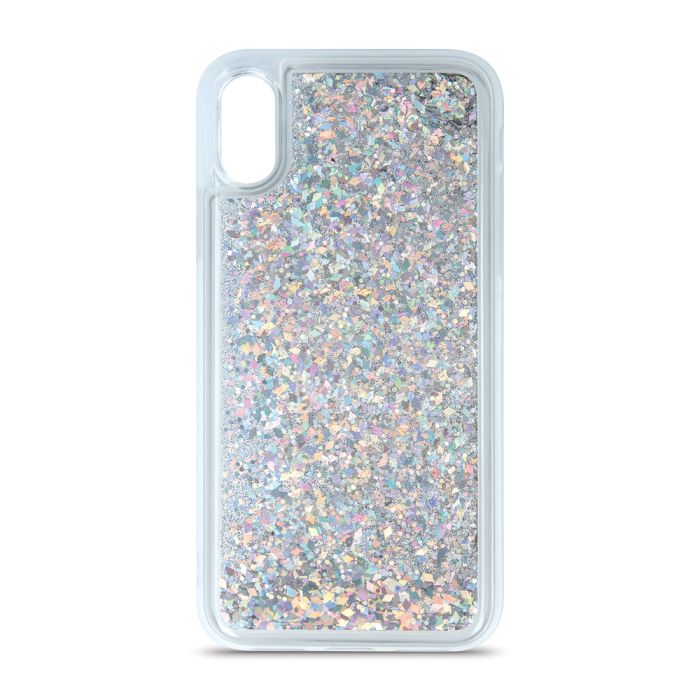 Silikónové puzdro na Xiaomi Redmi Note 9 Liquid Sparkle strieborné