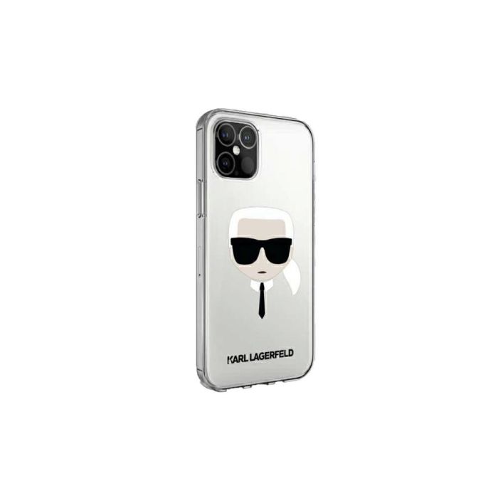 Puzdro Karl Lagerfeld KLHCP12MKTR na Apple iPhone 12/12 Pro Karl´s Head transparentné