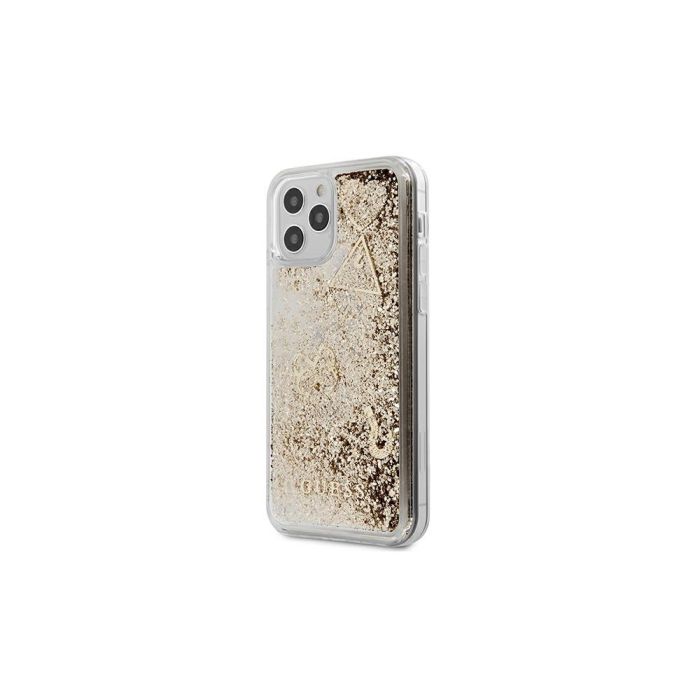 zdro Guess GUHCP12SGLHFLGO na Apple iPhone 12 mini Glitter Charms zlaté 