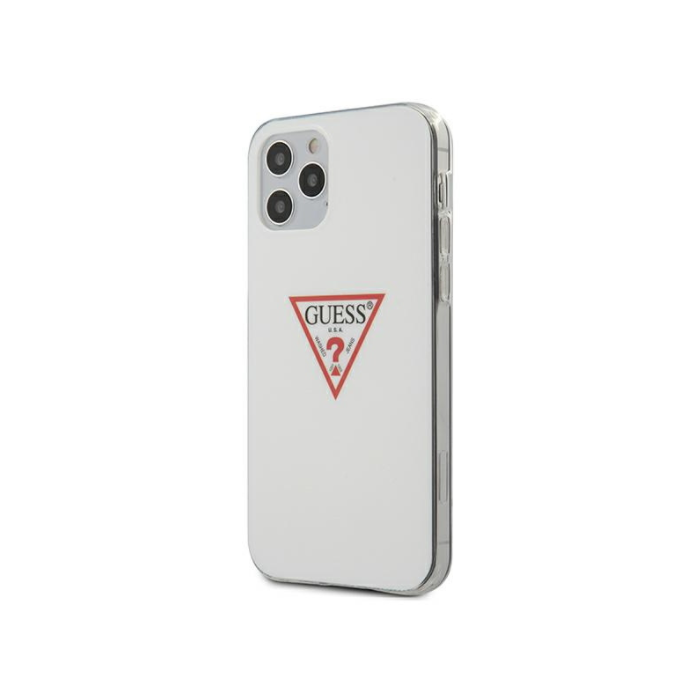 Puzdro Guess GUHCP12SPCUCTLWH na Apple iPhone 12 Mini GUHCP12SPCUCTLWH Triangle Collection biele