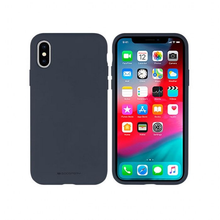 Silikónové puzdro na iPhone 12/12 Pro Mercury Silicone modré